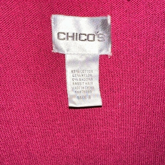 Chico's Dolman Sleeve Open Front Cardigan Womens 3 (XL) Natural Soft Cozy Wine - Picture 8 of 9